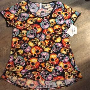 M Watercolor Skull Classic T